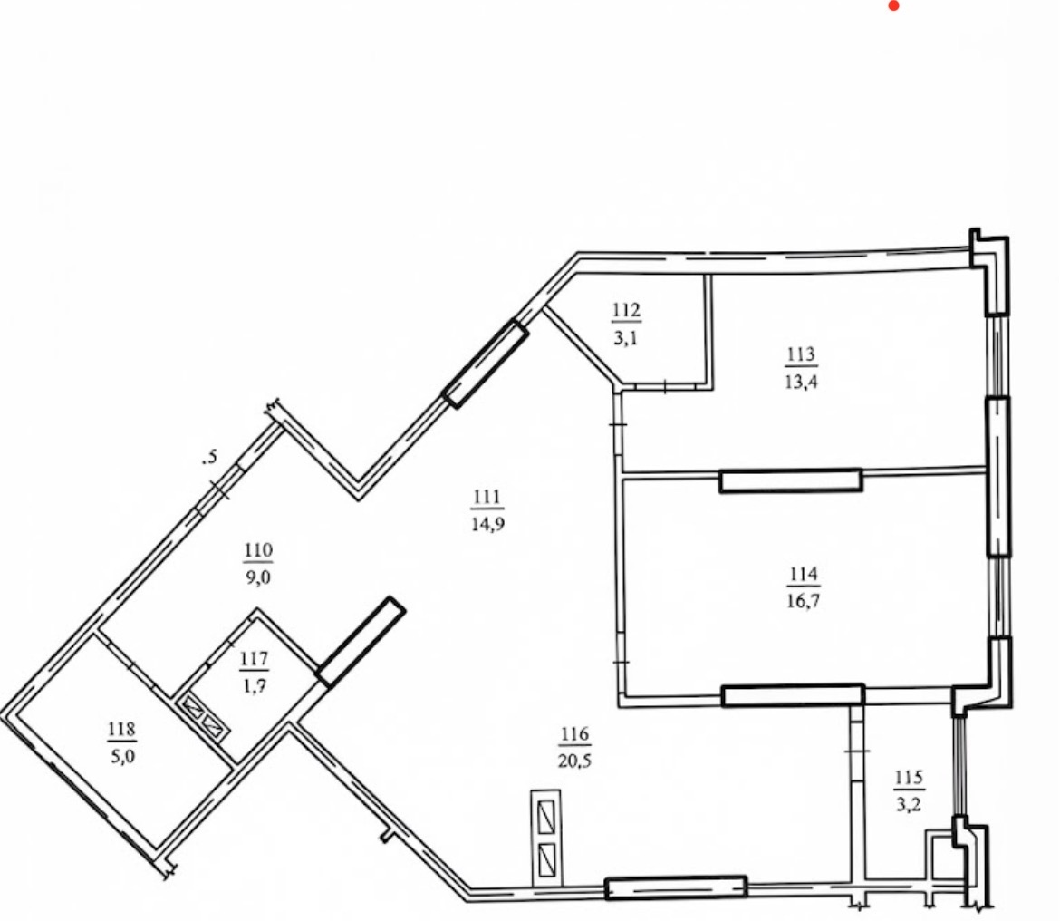 Planimetrie 87.7 m², 2 camere + living