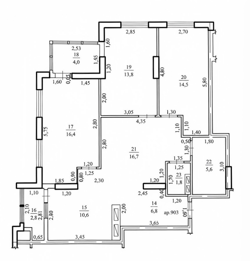 Planimetrie 93.0 m², 3 camere + living